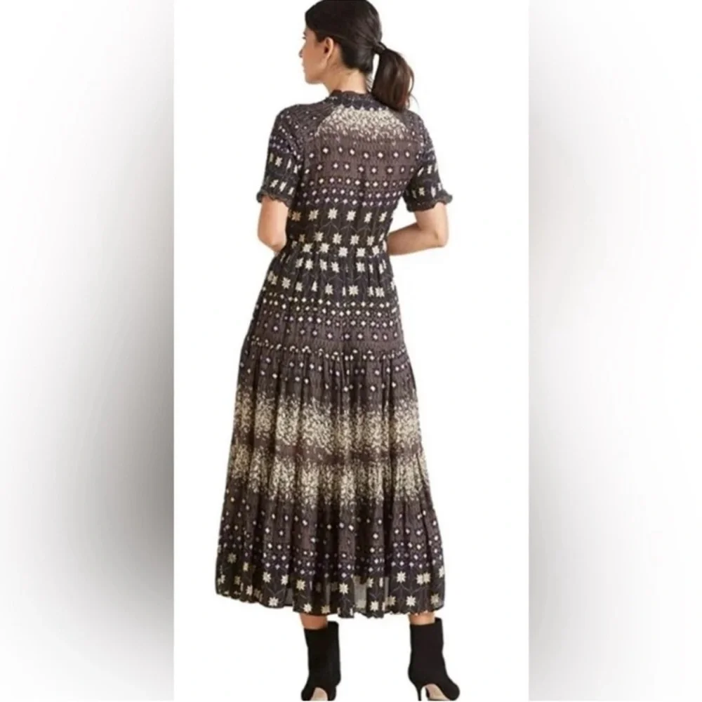 Free People RARE Feelings Tiered Maxi Boho Whimsigoth Dress Multicolor Size M